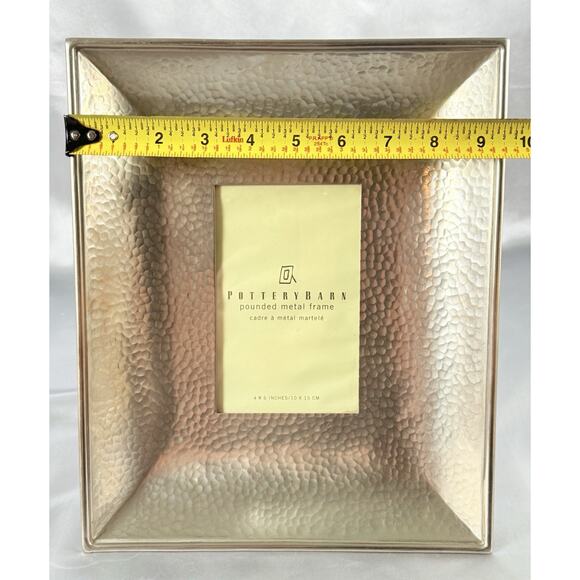 Retired Pottery Barn Frame Picture Silver Pounded Metal Hammered Rustic 12” - Picture 6 of 10